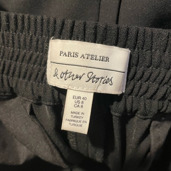 & Other Stories black racer stripe pants with pink stripe - Picture 6 of 6